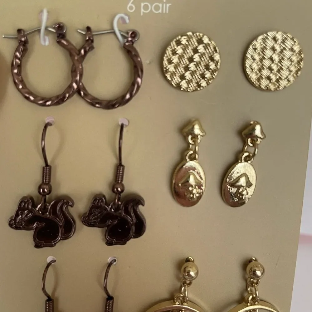 6 PAIR AUTUMN THEME EARRINGS‎